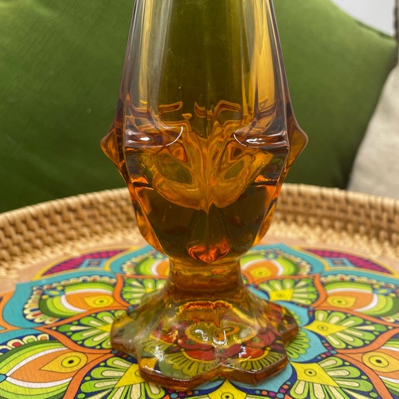 Fenton Valencia Amber Glass Swung Vase - Picture 2 of 7